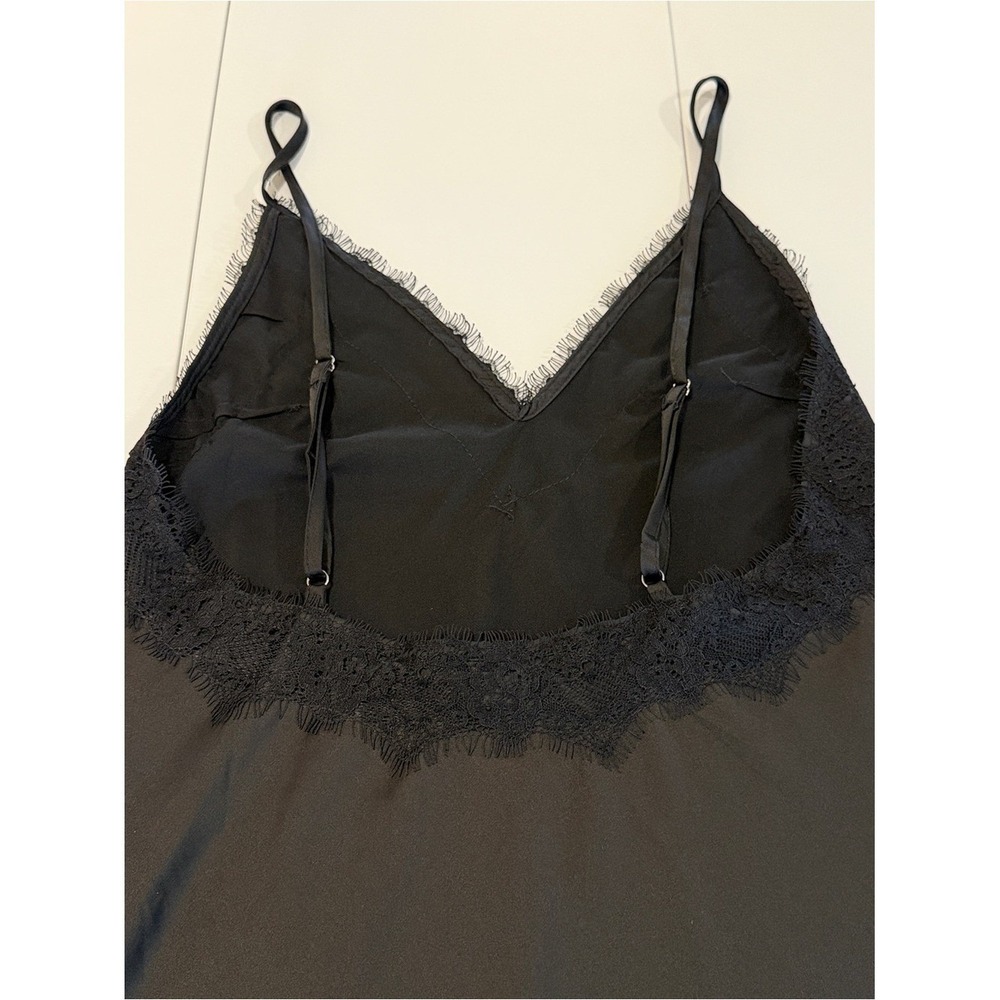 Rumours Lace Trim Satin Slip Dress Black Medium Lingerie Nightwear Loungewear - Picture 12 of 16